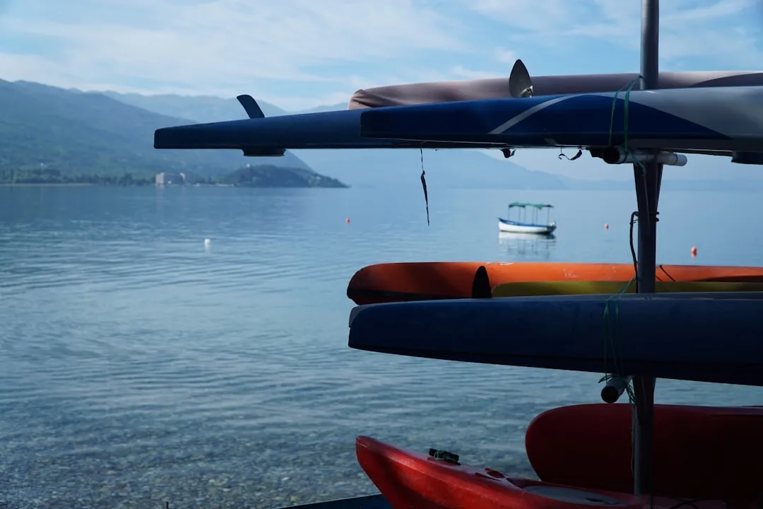 Paddler practicing rescue techniques on open water