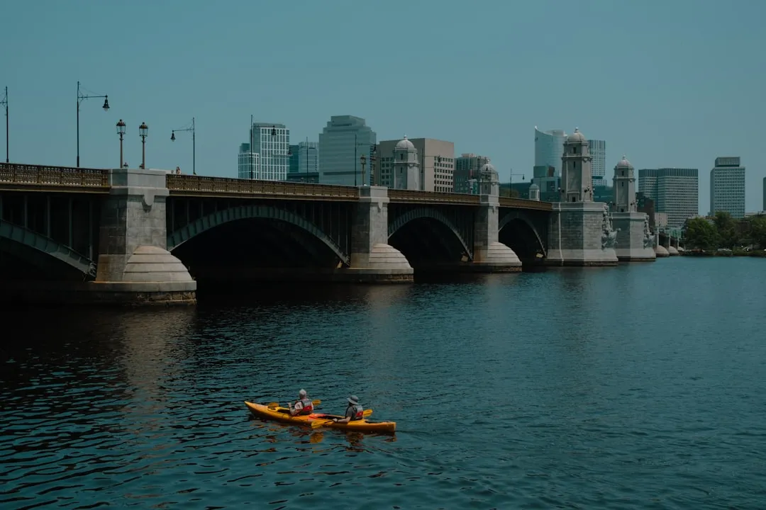 Family kayaking on a calm lake