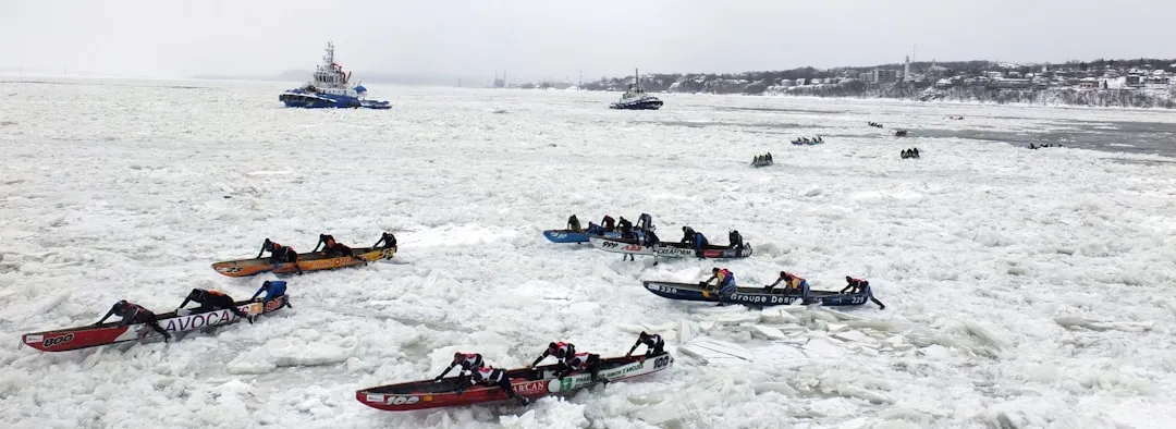 River with ice chunks and cold water conditions