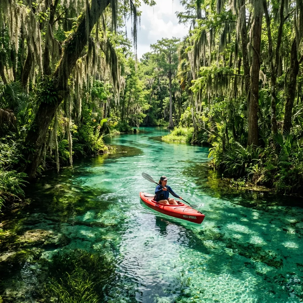 Paddling the Emerald Cut at Rock Springs Run Orlando