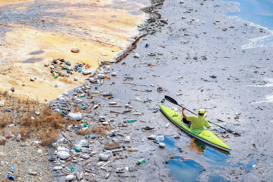 Person kayaking through scenic waters