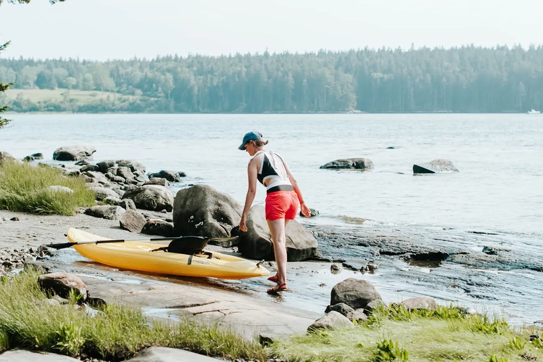 Kayak rolling practice in calm water