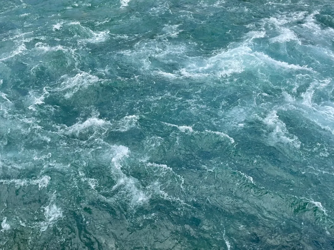 Whitewater rapids showing flow patterns
